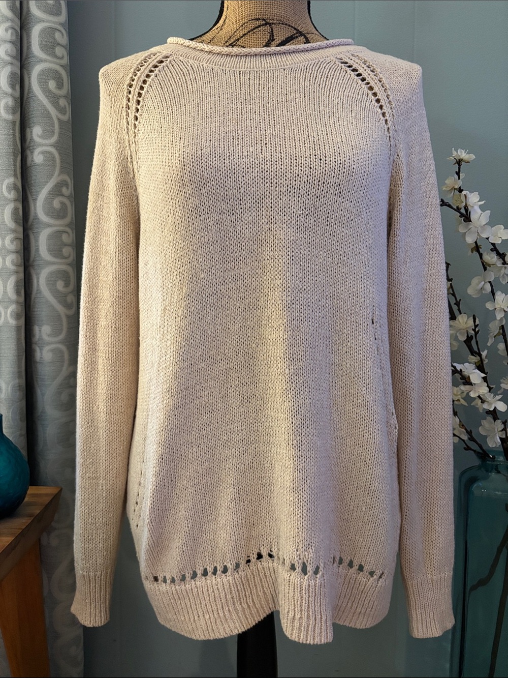 J Crew Open Stitch Beach Sweater